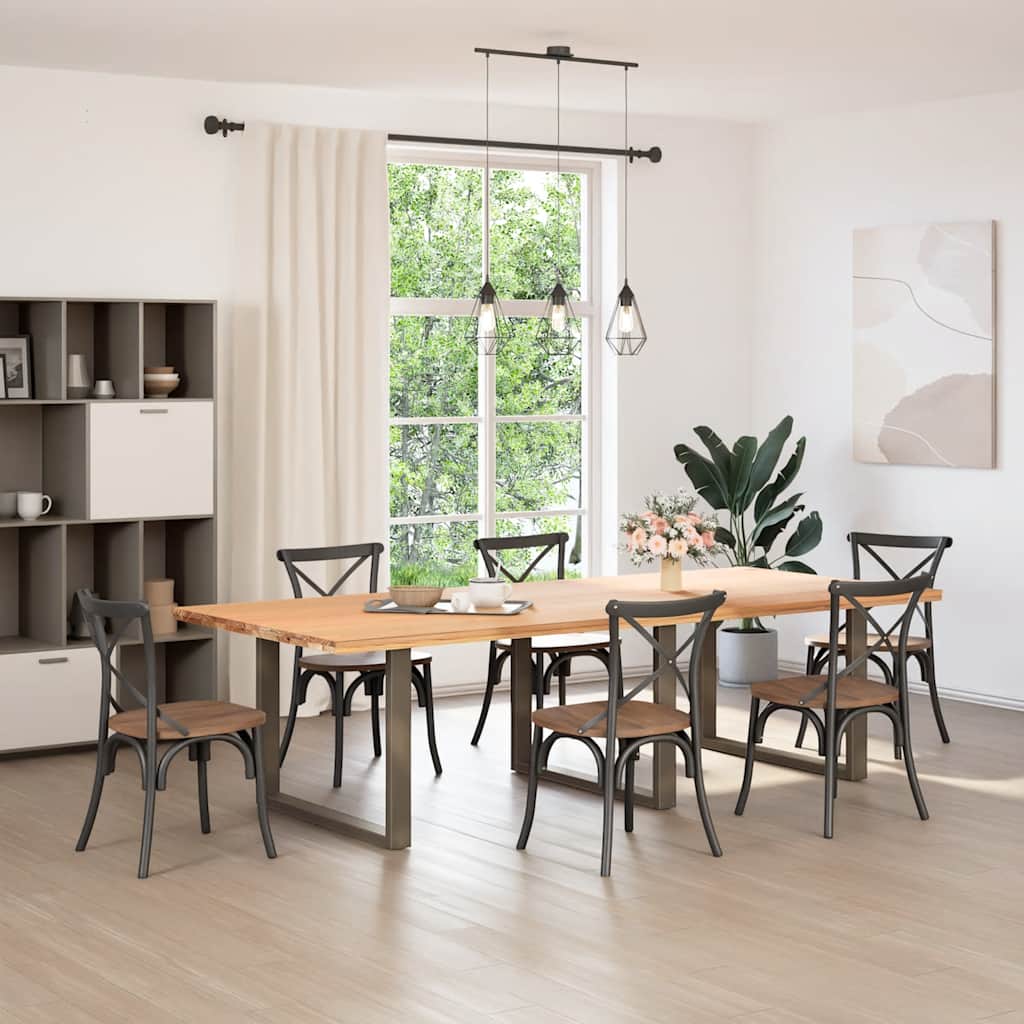 vidaXL Nogi do stołu jadalnego w kształcie litery U 3 szt. Naturalna stal 100x(72-73) cm Stal