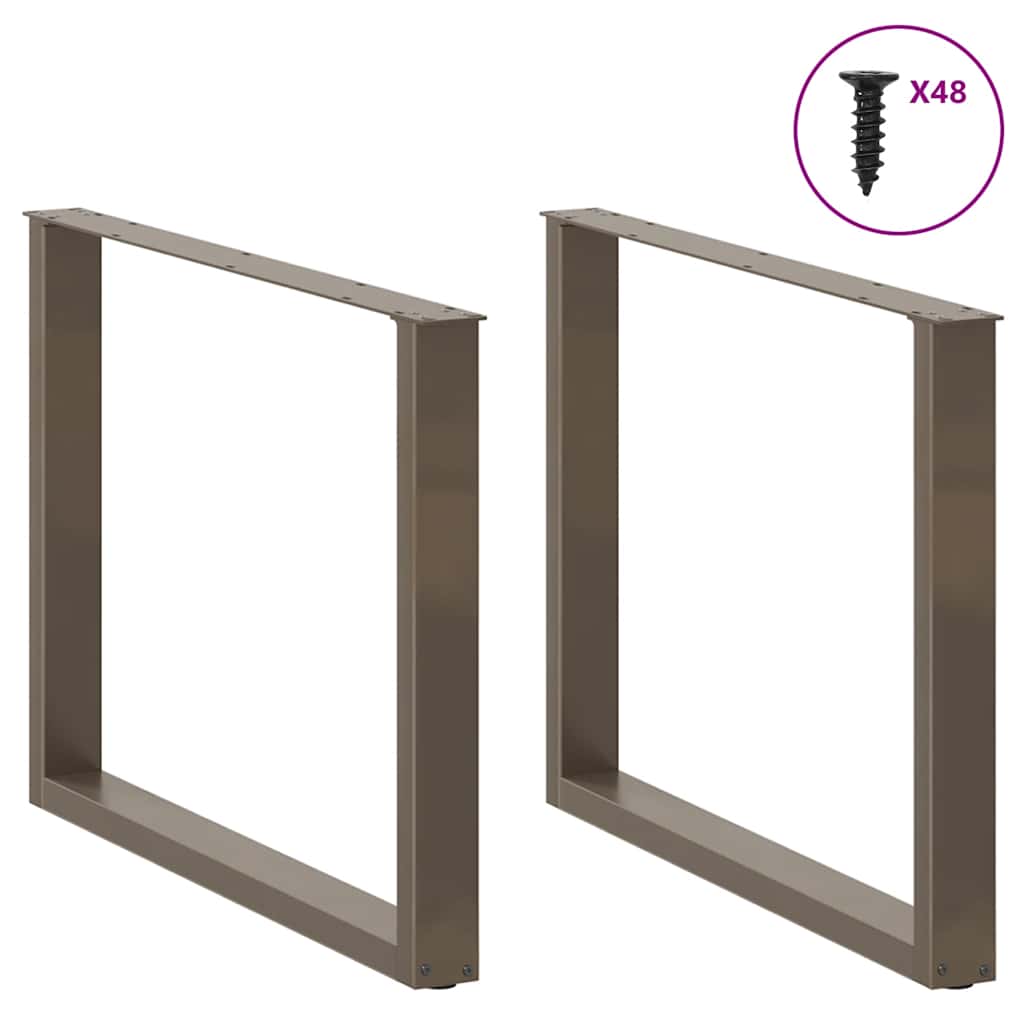 vidaXL Nogi do stołu jadalnego w kształcie litery U 3 szt. Naturalna stal 100x(72-73) cm Stal