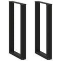 vidaXL Nogi do stołu barowego w kształcie litery U 2 szt. Czarne 40x(90-91) cm Stal