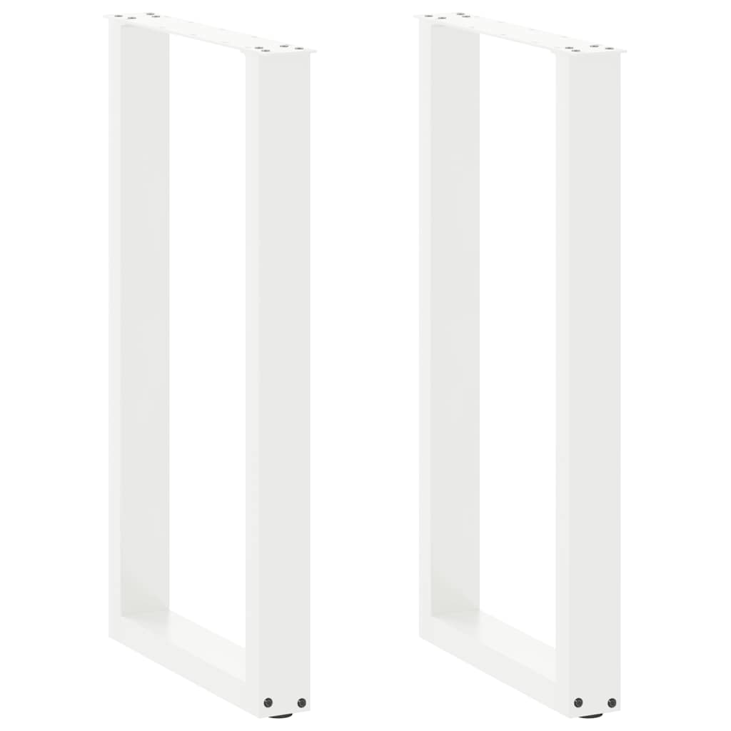 vidaXL Nogi do stołu barowego w kształcie litery U 2 szt. Białe 40x(90-91) cm Stal