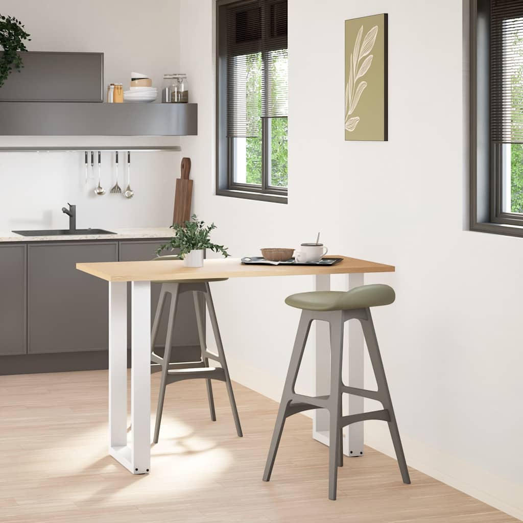 vidaXL Nogi do stołu barowego w kształcie litery U 2 szt. Białe 40x(90-91) cm Stal