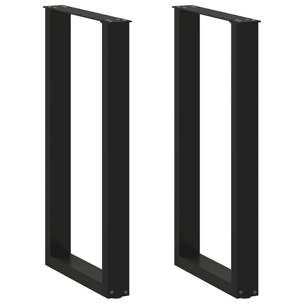 vidaXL Nogi do stołu barowego w kształcie litery U 2 szt. Czarne 50x(90-91) cm Stal