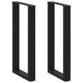 vidaXL Nogi do stołu barowego w kształcie litery U 2 szt. Czarne 50x(90-91) cm Stal