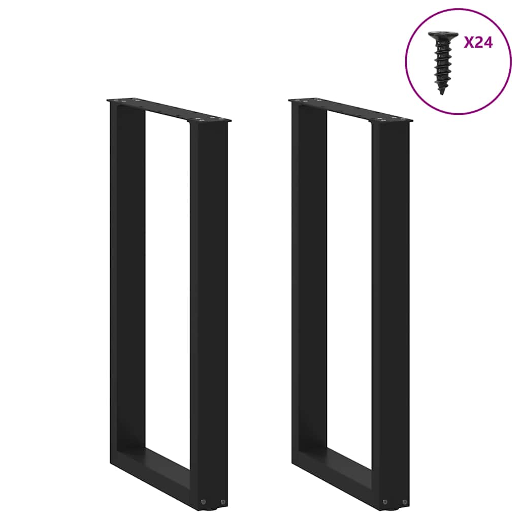 vidaXL Nogi do stołu barowego w kształcie litery U 2 szt. Czarne 50x(90-91) cm Stal