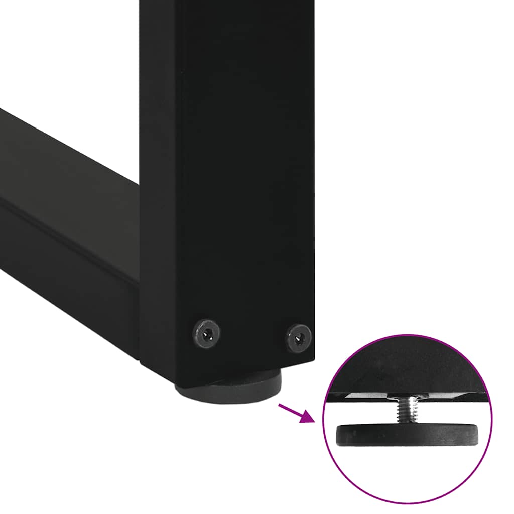 vidaXL Nogi do stołu barowego w kształcie litery U 2 szt. Czarne 50x(90-91) cm Stal