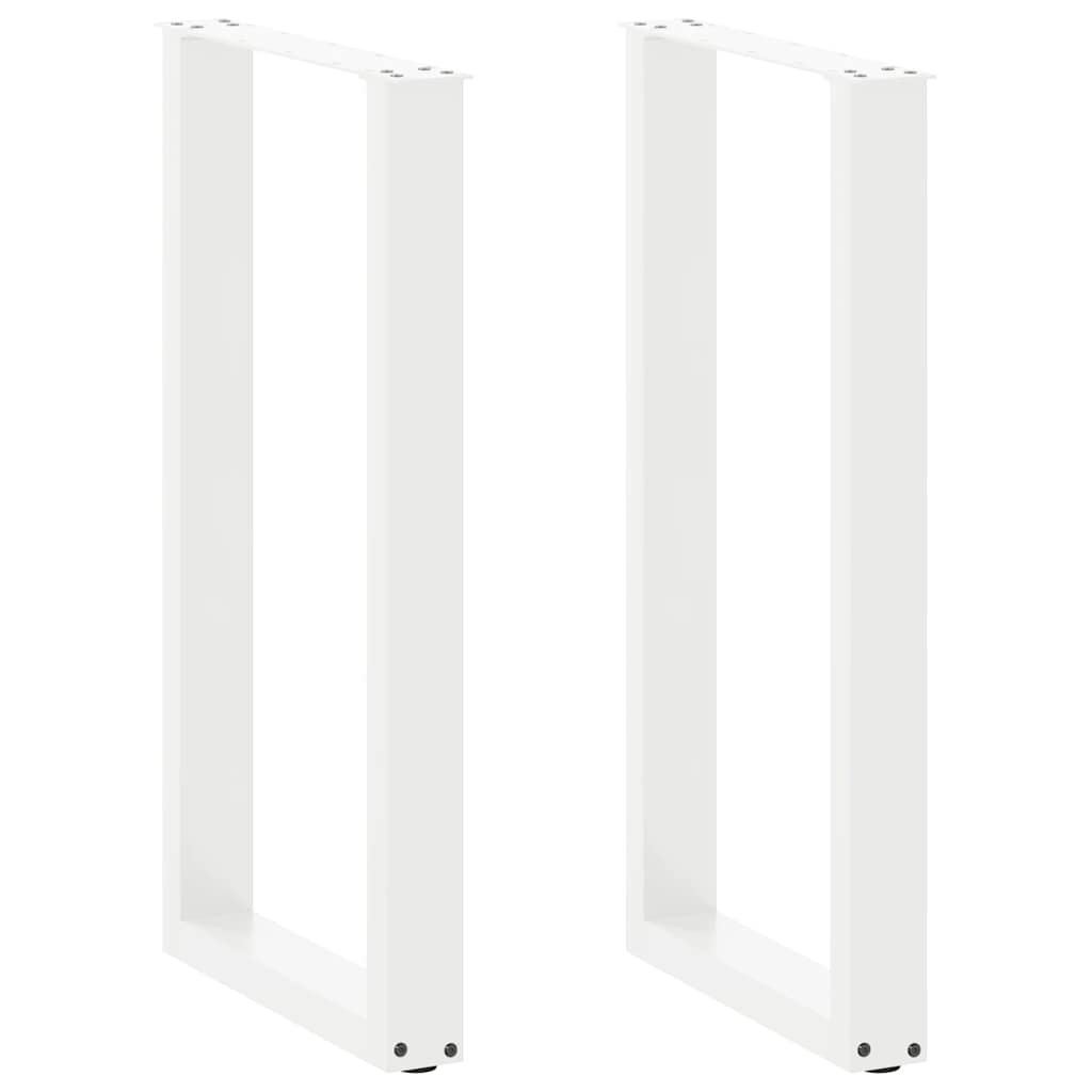 vidaXL Nogi do stołu barowego w kształcie litery U 2 szt. Białe 50x(90-91) cm Stal
