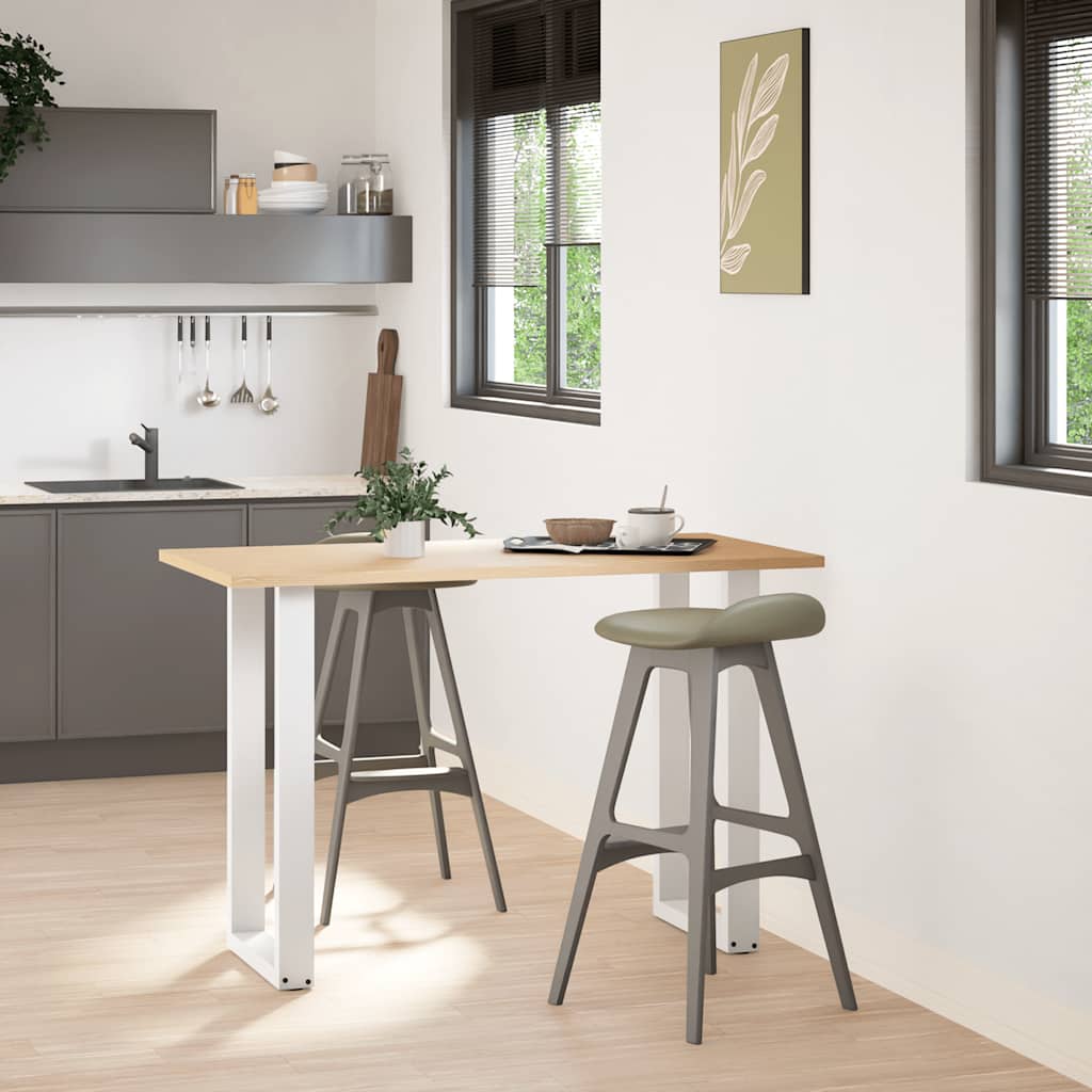 vidaXL Nogi do stołu barowego w kształcie litery U 2 szt. Białe 50x(90-91) cm Stal