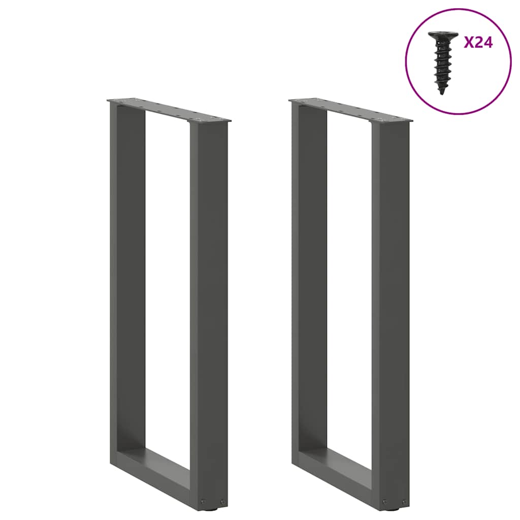 vidaXL Nogi do stołu barowego w kształcie litery U 2 szt. Antracyt 50x(90-91) cm Stal