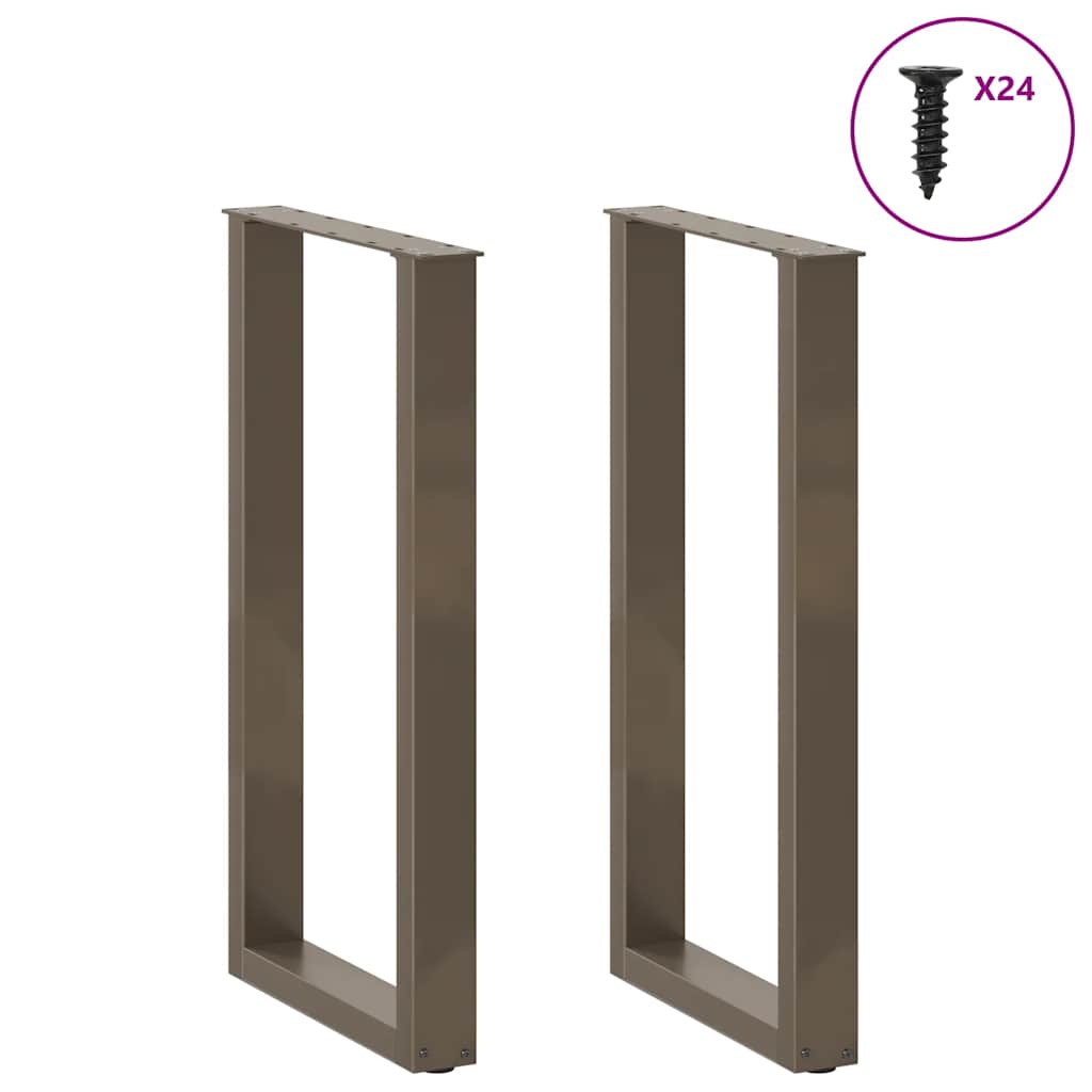 vidaXL Nogi do stołu barowego w kształcie litery U 2 szt. Naturalna stal 50x(90-91) cm Stal