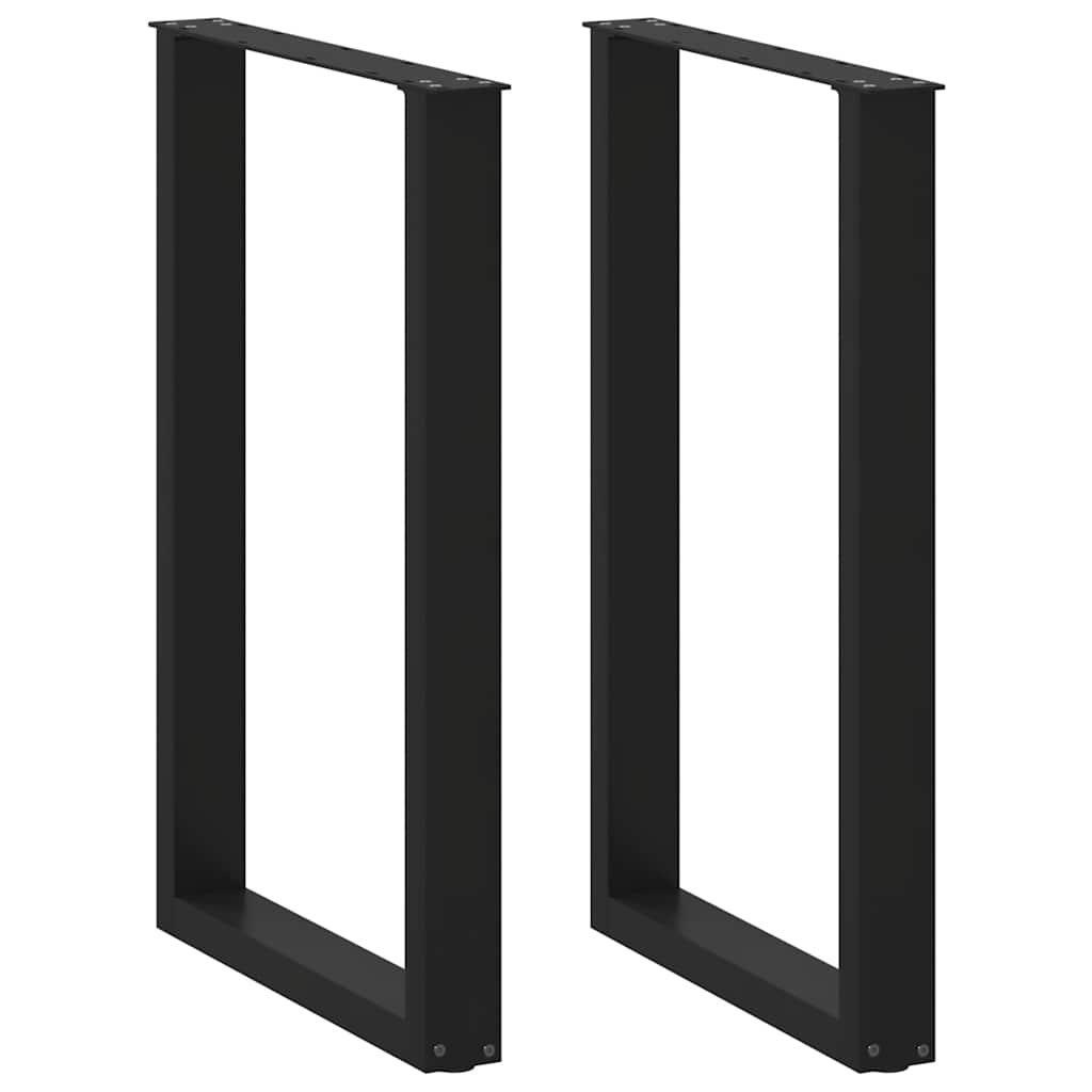 vidaXL Nogi do stołu barowego w kształcie litery U 2 szt. Czarne 60x(90-91) cm Stal