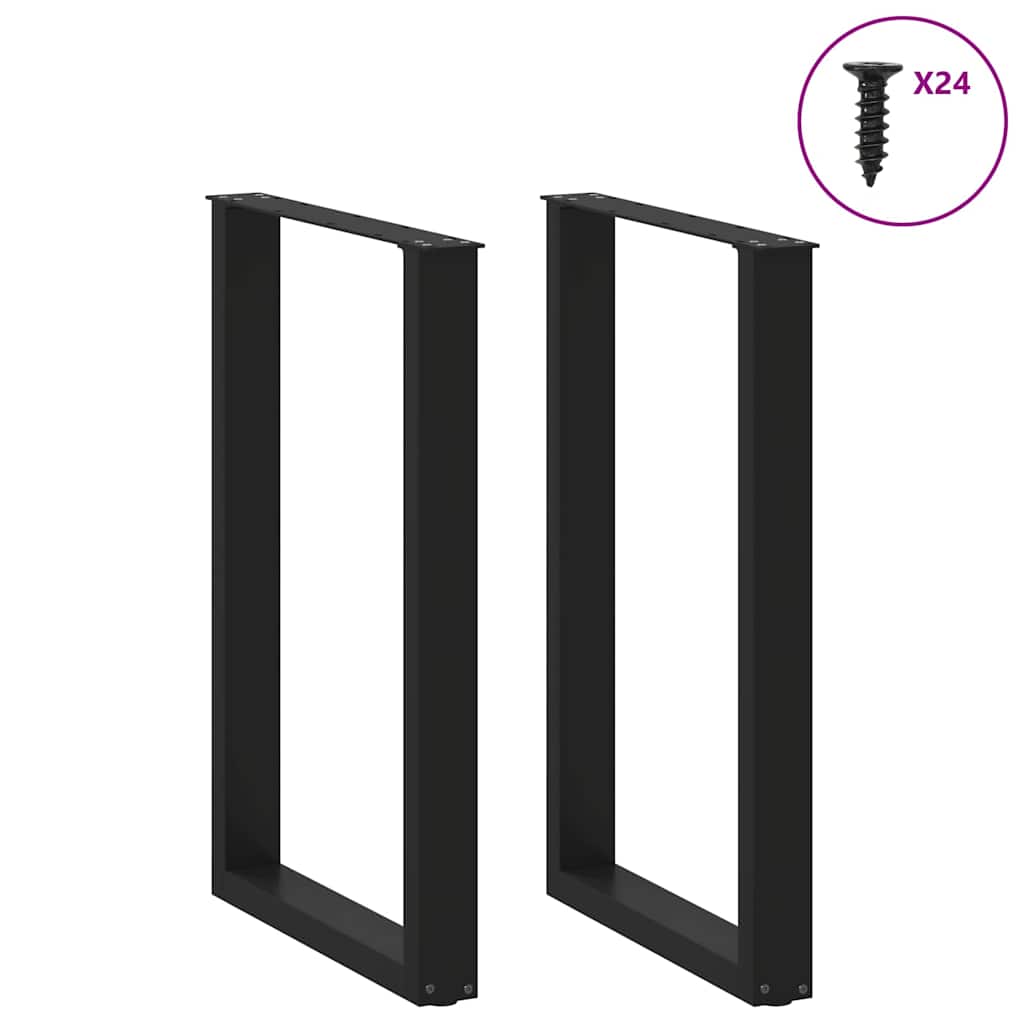 vidaXL Nogi do stołu barowego w kształcie litery U 2 szt. Czarne 60x(90-91) cm Stal