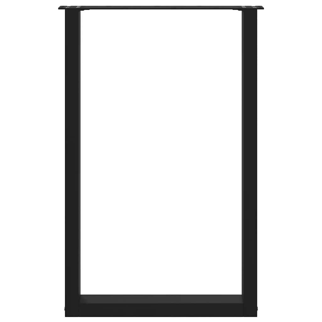 vidaXL Nogi do stołu barowego w kształcie litery U 2 szt. Czarne 60x(90-91) cm Stal