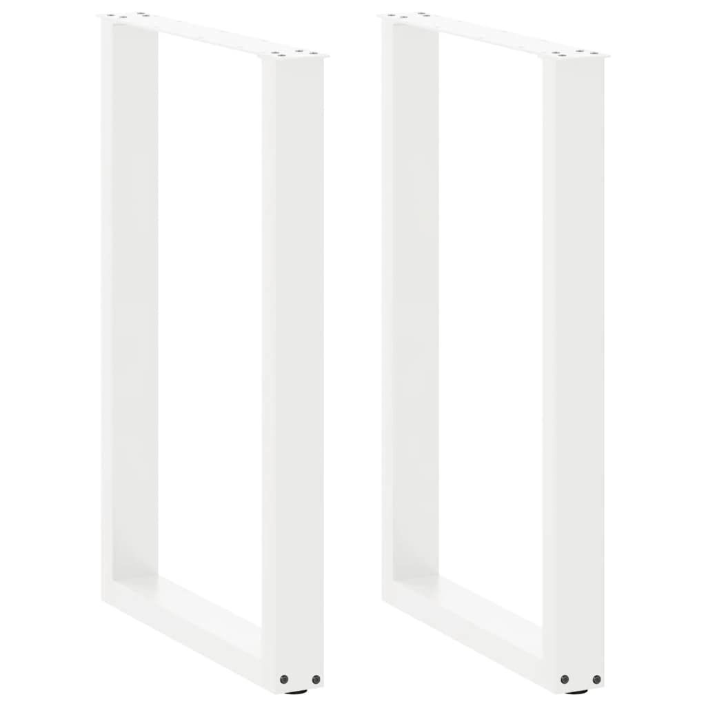 vidaXL Nogi do stołu barowego w kształcie litery U 2 szt. Białe 60x(90-91) cm Stal