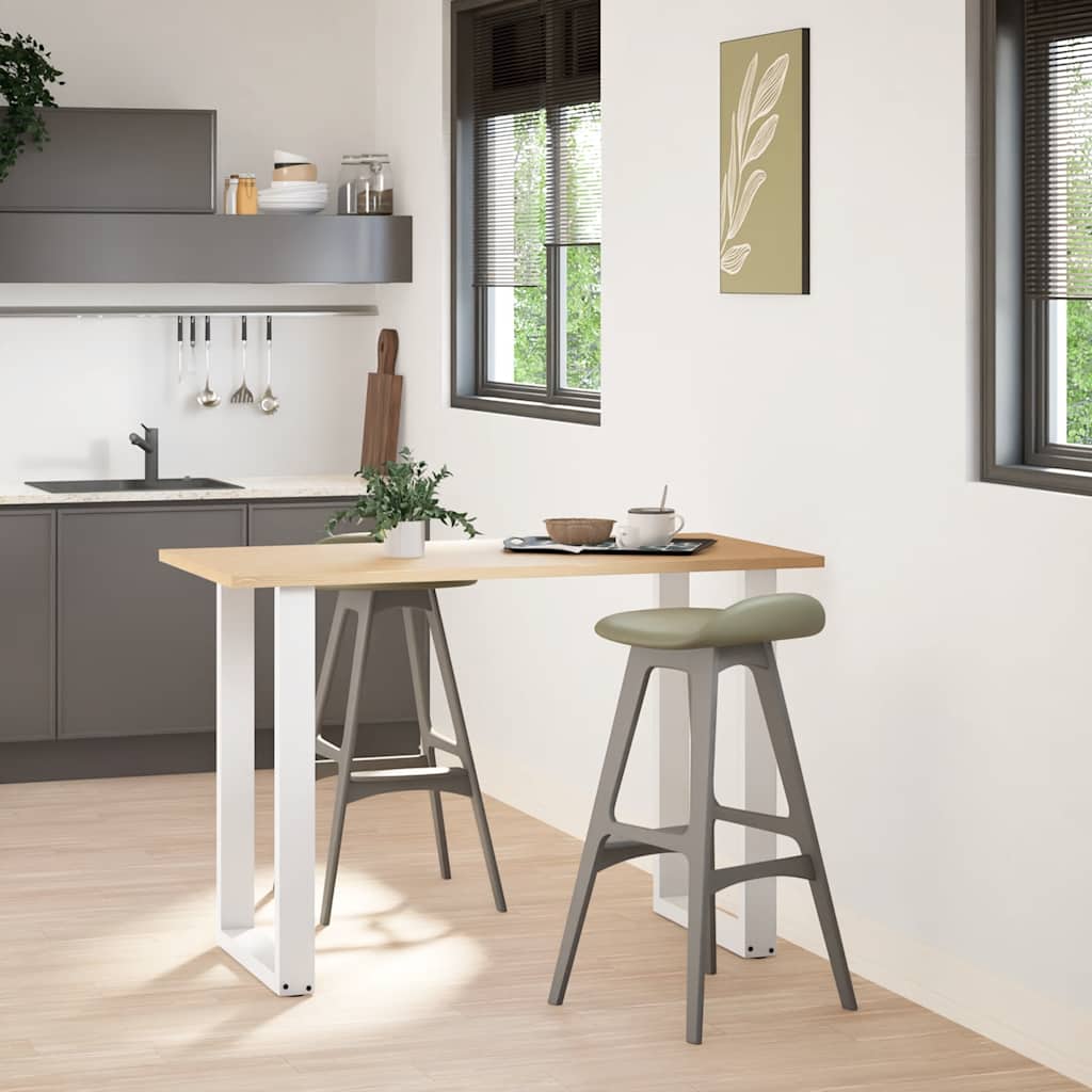 vidaXL Nogi do stołu barowego w kształcie litery U 2 szt. Białe 60x(90-91) cm Stal