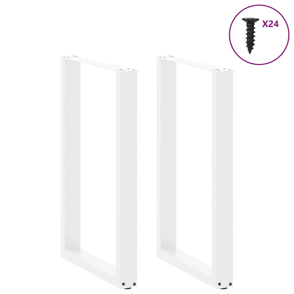 vidaXL Nogi do stołu barowego w kształcie litery U 2 szt. Białe 60x(90-91) cm Stal