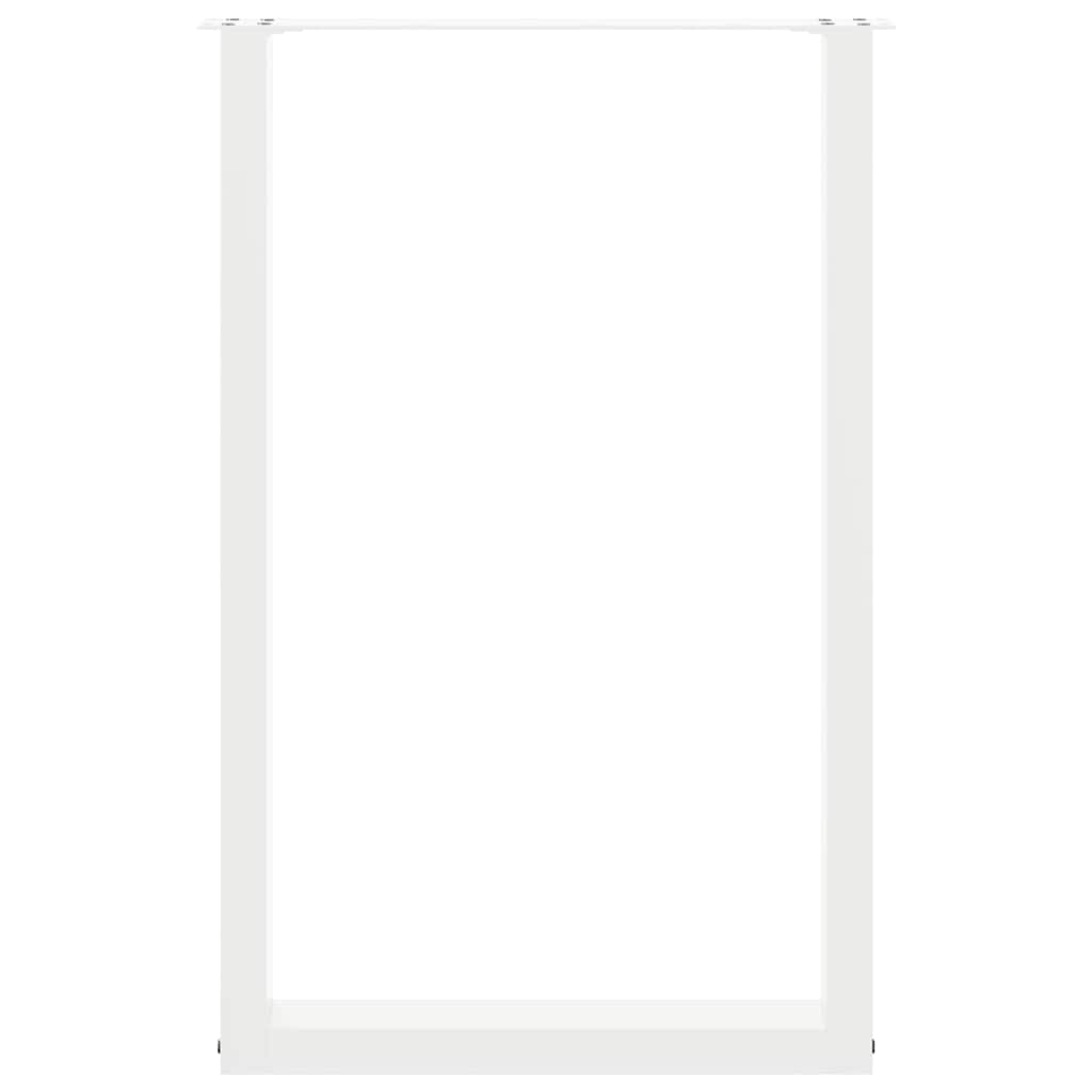 vidaXL Nogi do stołu barowego w kształcie litery U 2 szt. Białe 60x(90-91) cm Stal