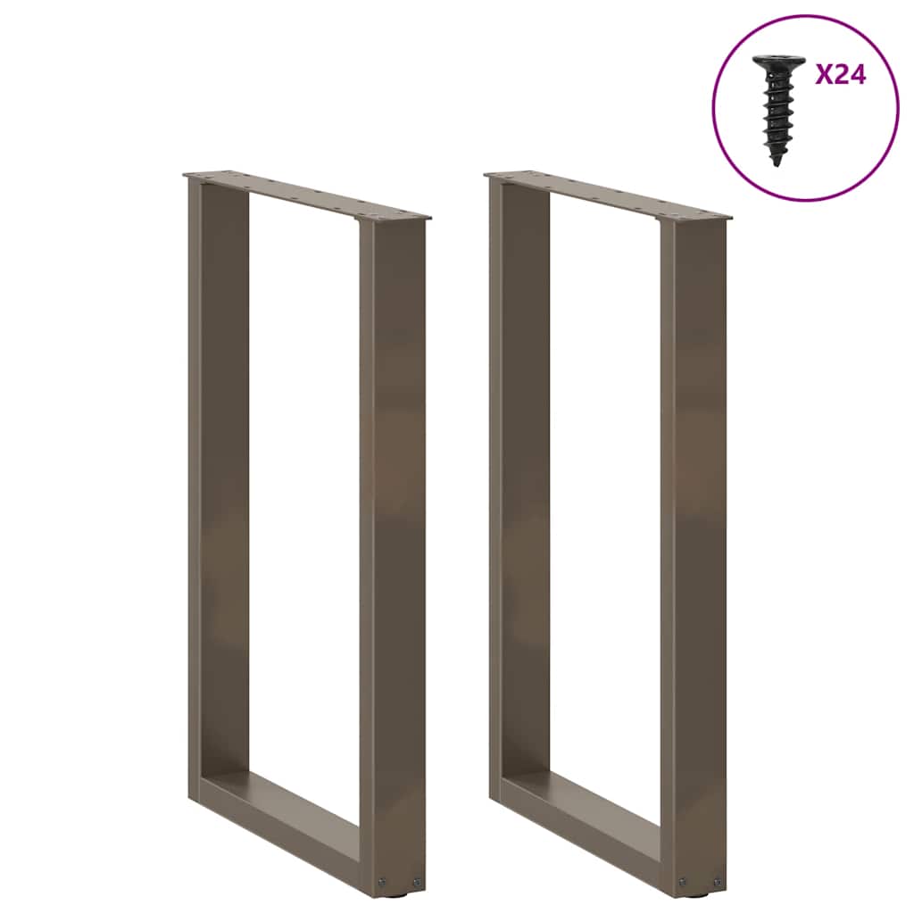 vidaXL Nogi do stołu barowego w kształcie litery U 2 szt. Naturalna stal 60x(90-91) cm Stal