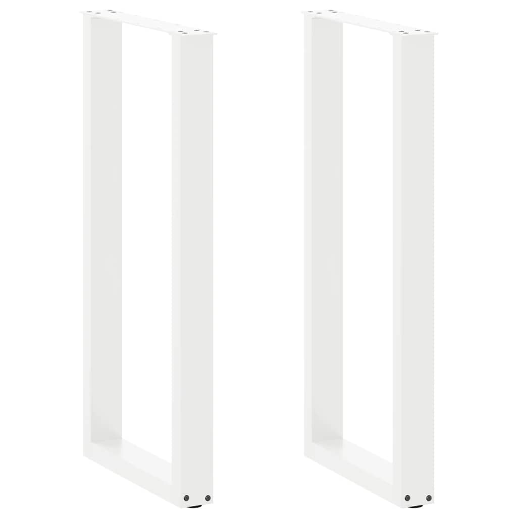 vidaXL Nogi do stołu barowego w kształcie litery U 2 szt. Białe 40x(100-101) cm Stal