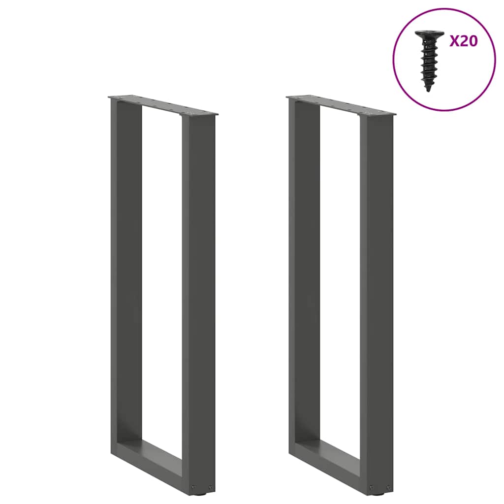 vidaXL Nogi do stołu barowego w kształcie litery U 2 szt. Antracyt 40x(100-101) cm Stal