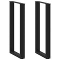 vidaXL Nogi do stołu barowego w kształcie litery U 2 szt. Czarne 50x(100-101) cm Stal