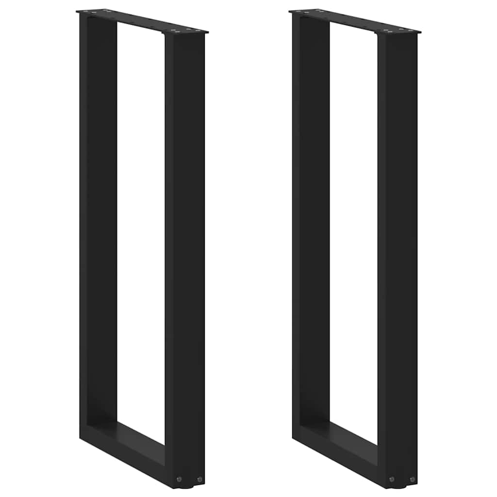 vidaXL Nogi do stołu barowego w kształcie litery U 2 szt. Czarne 50x(100-101) cm Stal