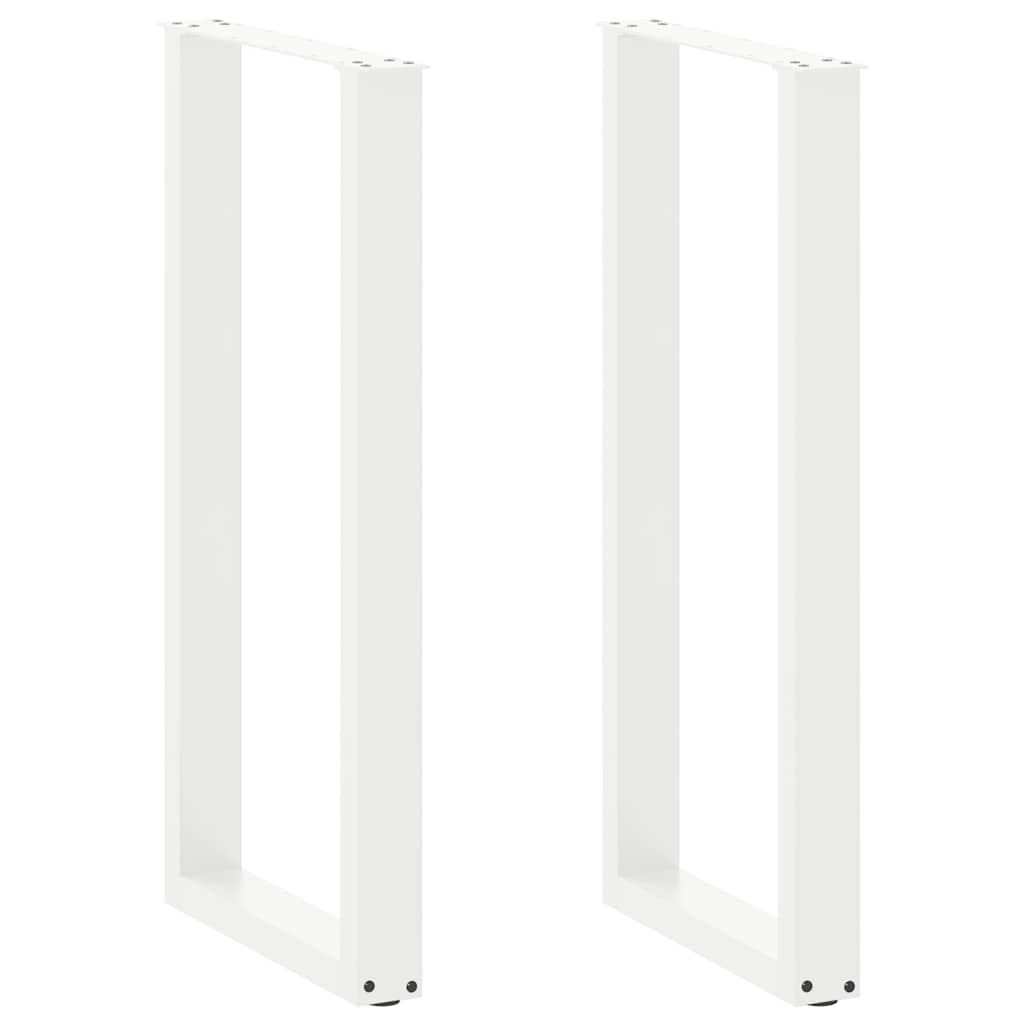 vidaXL Nogi do stołu barowego w kształcie litery U 2 szt. Białe 50x(100-101) cm Stal