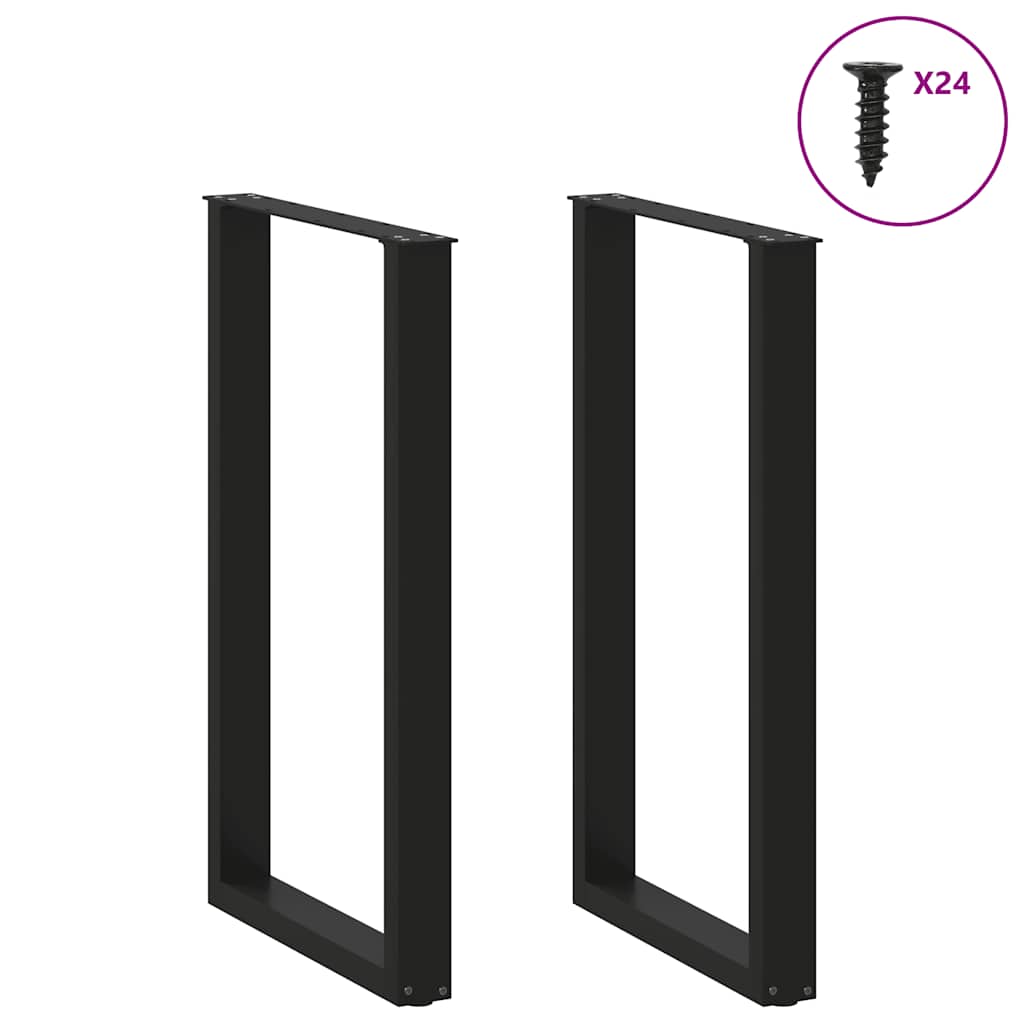 vidaXL Nogi do stołu barowego w kształcie litery U 2 szt. Czarne 60x(100-101) cm Stal