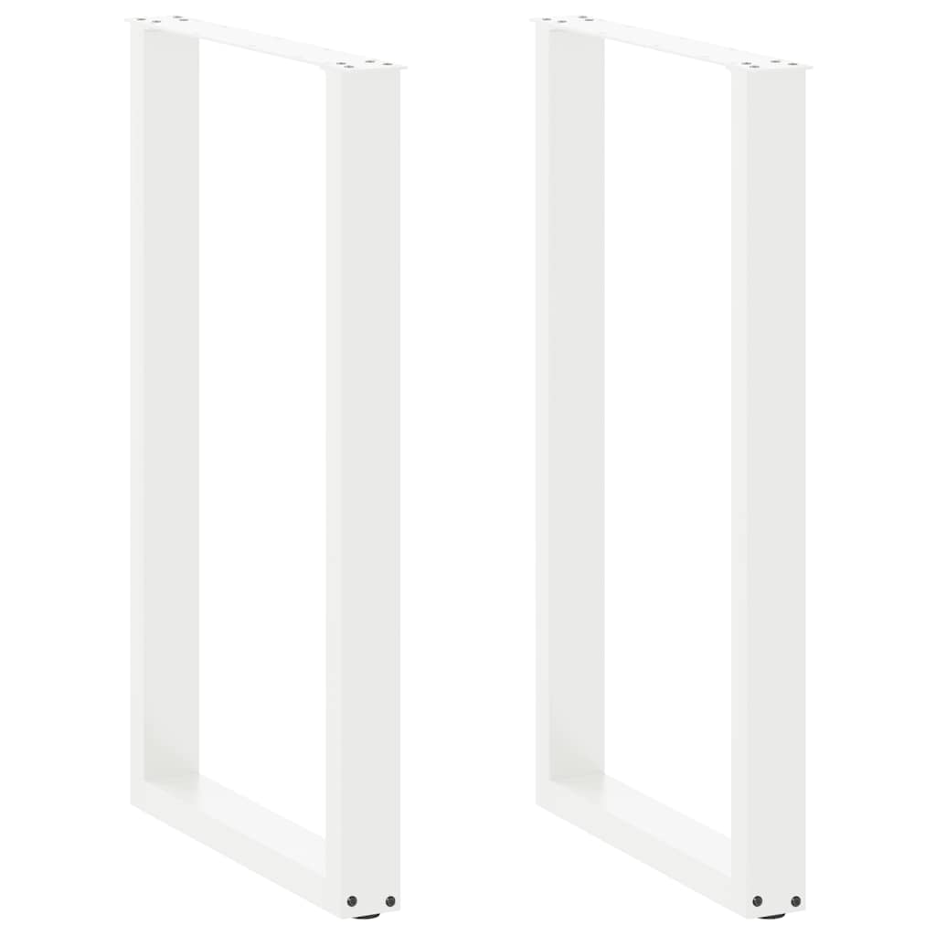 vidaXL Nogi do stołu barowego w kształcie litery U 2 szt. Białe 60x(100-101) cm Stal