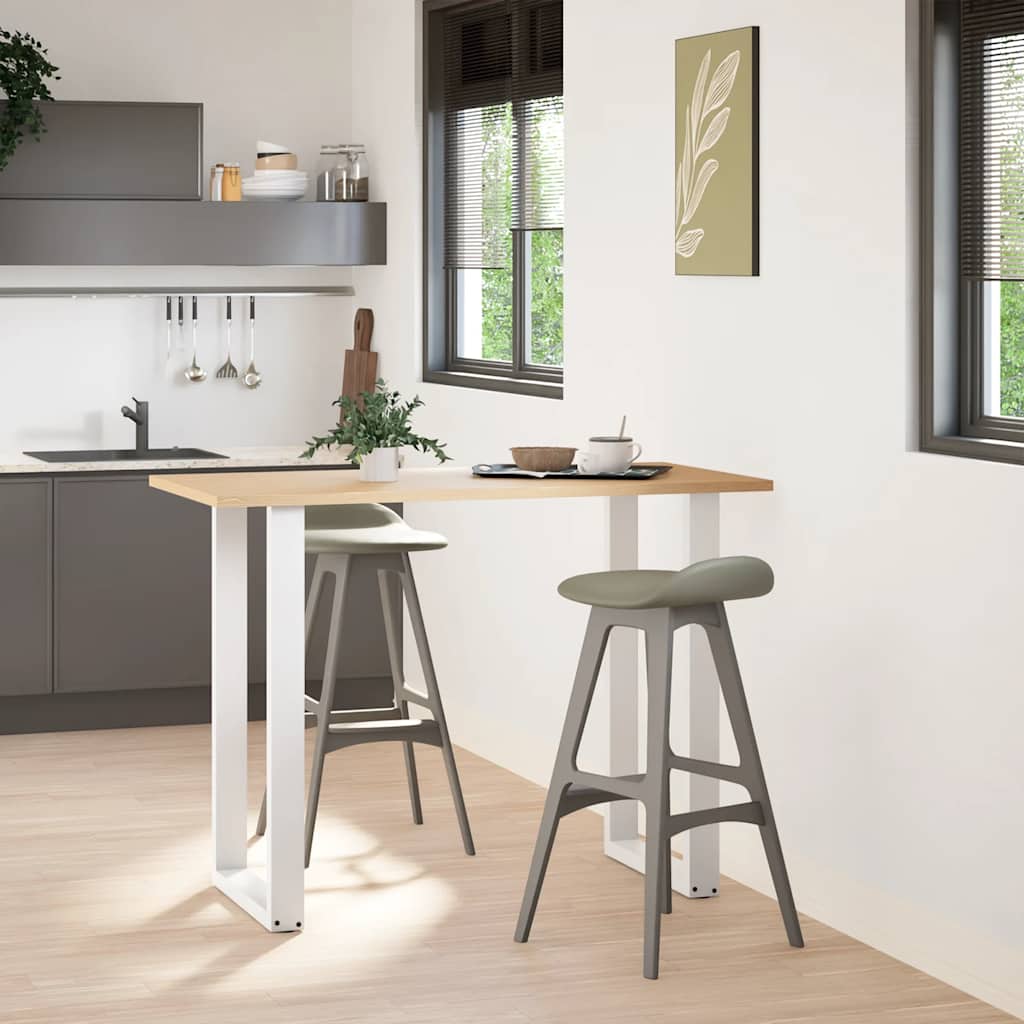 vidaXL Nogi do stołu barowego w kształcie litery U 2 szt. Białe 60x(100-101) cm Stal