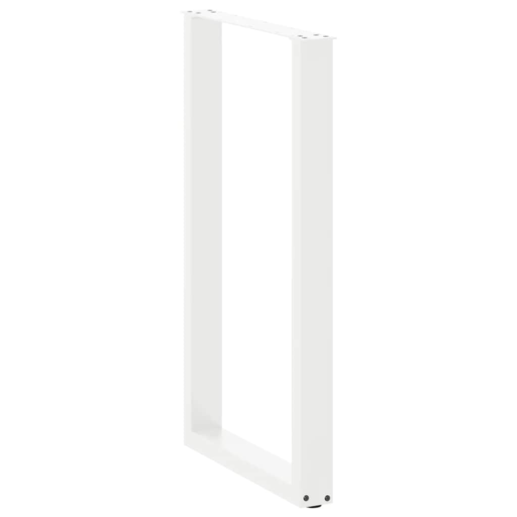 vidaXL Nogi do stołu barowego w kształcie litery U 2 szt. Białe 60x(100-101) cm Stal