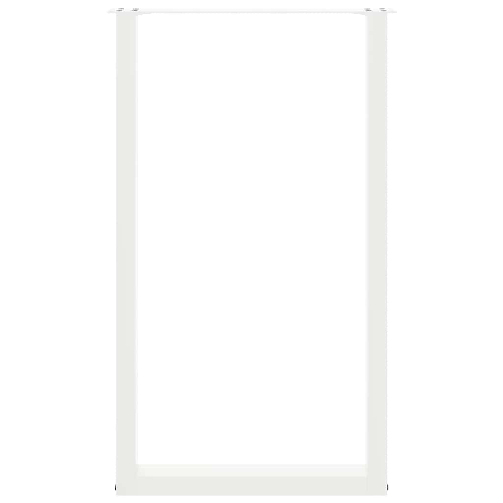 vidaXL Nogi do stołu barowego w kształcie litery U 2 szt. Białe 60x(100-101) cm Stal