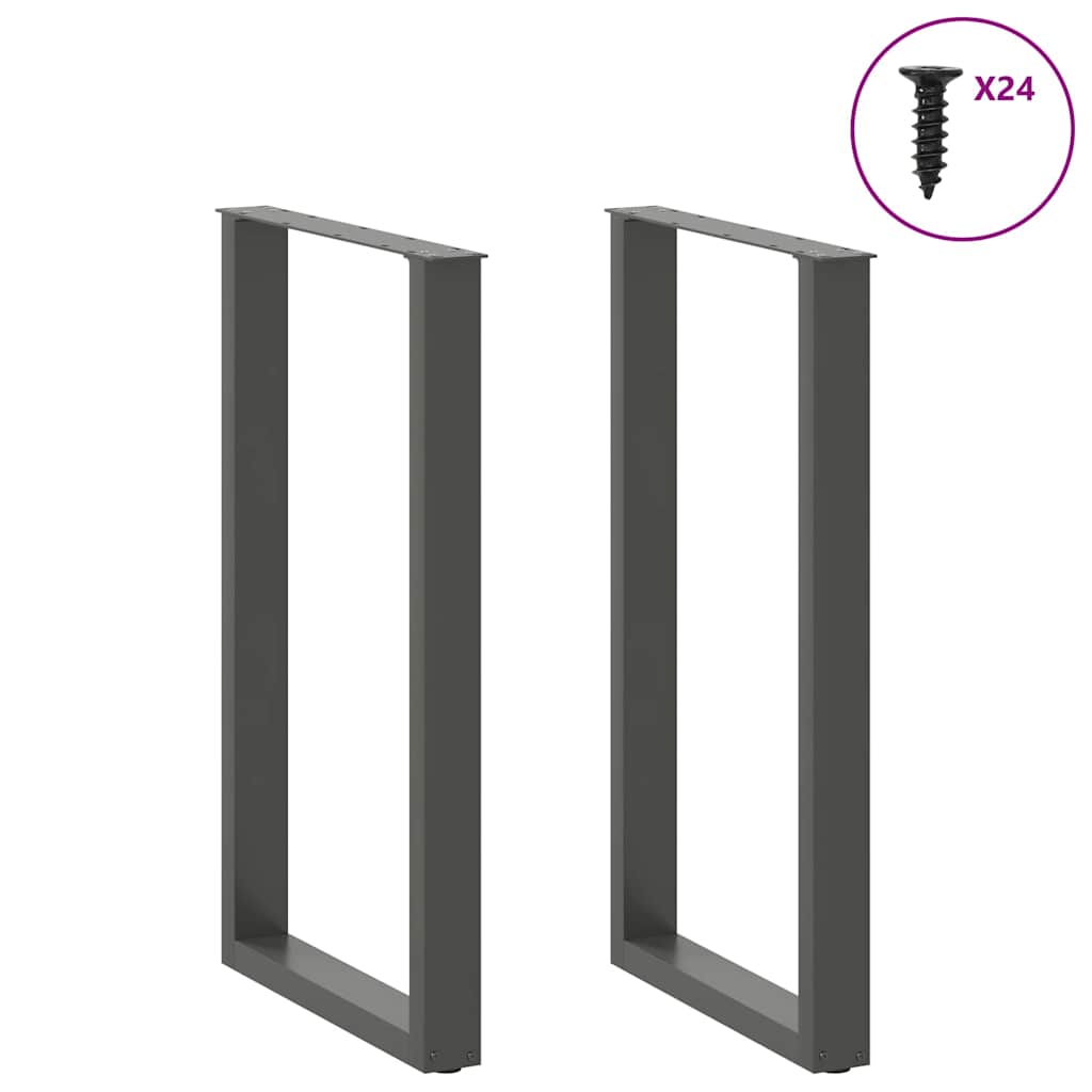 vidaXL Nogi do stołu barowego w kształcie litery U 2 szt. Antracyt 60x(100-101) cm Stal