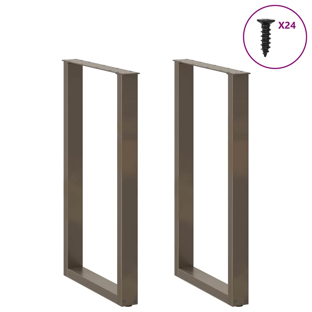 vidaXL Nogi do stołu barowego w kształcie litery U 2 szt. Naturalna stal 60x(100-101) cm Stal