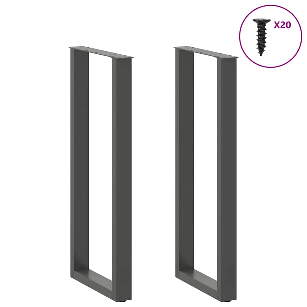vidaXL Nogi do stołu barowego w kształcie litery U 2 szt. Antracyt 40x(110-111) cm Stal
