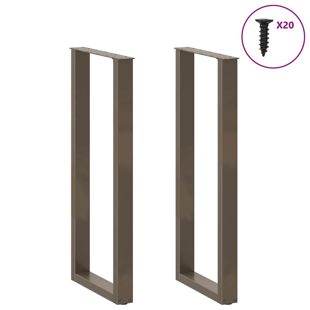 vidaXL Nogi do stołu barowego w kształcie litery U 2 szt. Naturalna stal 40x(110-111) cm Stal