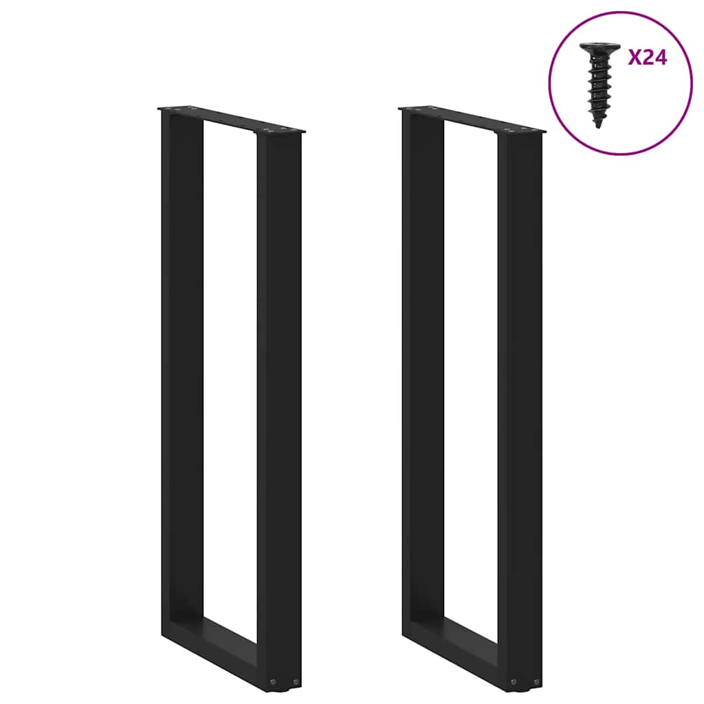 vidaXL Nogi do stołu barowego w kształcie litery U 2 szt. Czarne 50x(110-111) cm Stal
