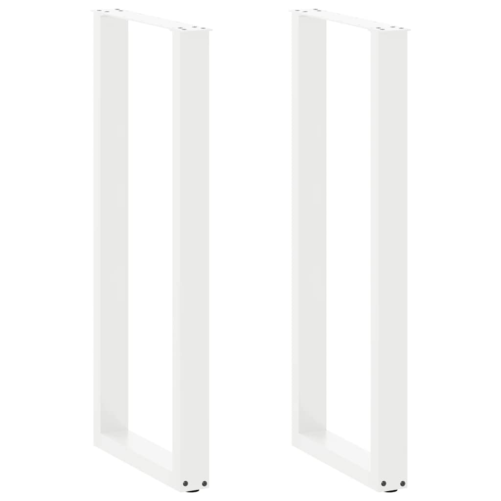 vidaXL Nogi do stołu barowego w kształcie litery U 2 szt. Białe 50x(110-111) cm Stal