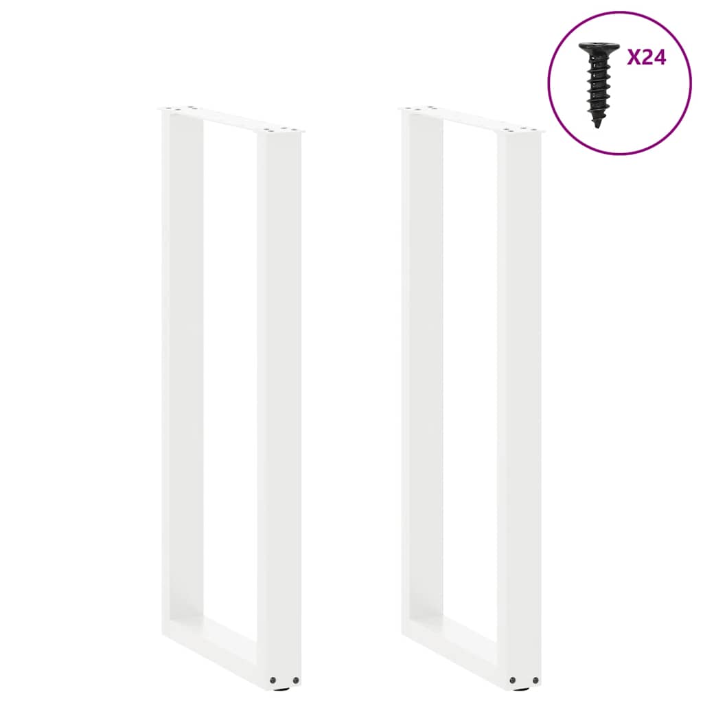 vidaXL Nogi do stołu barowego w kształcie litery U 2 szt. Białe 50x(110-111) cm Stal