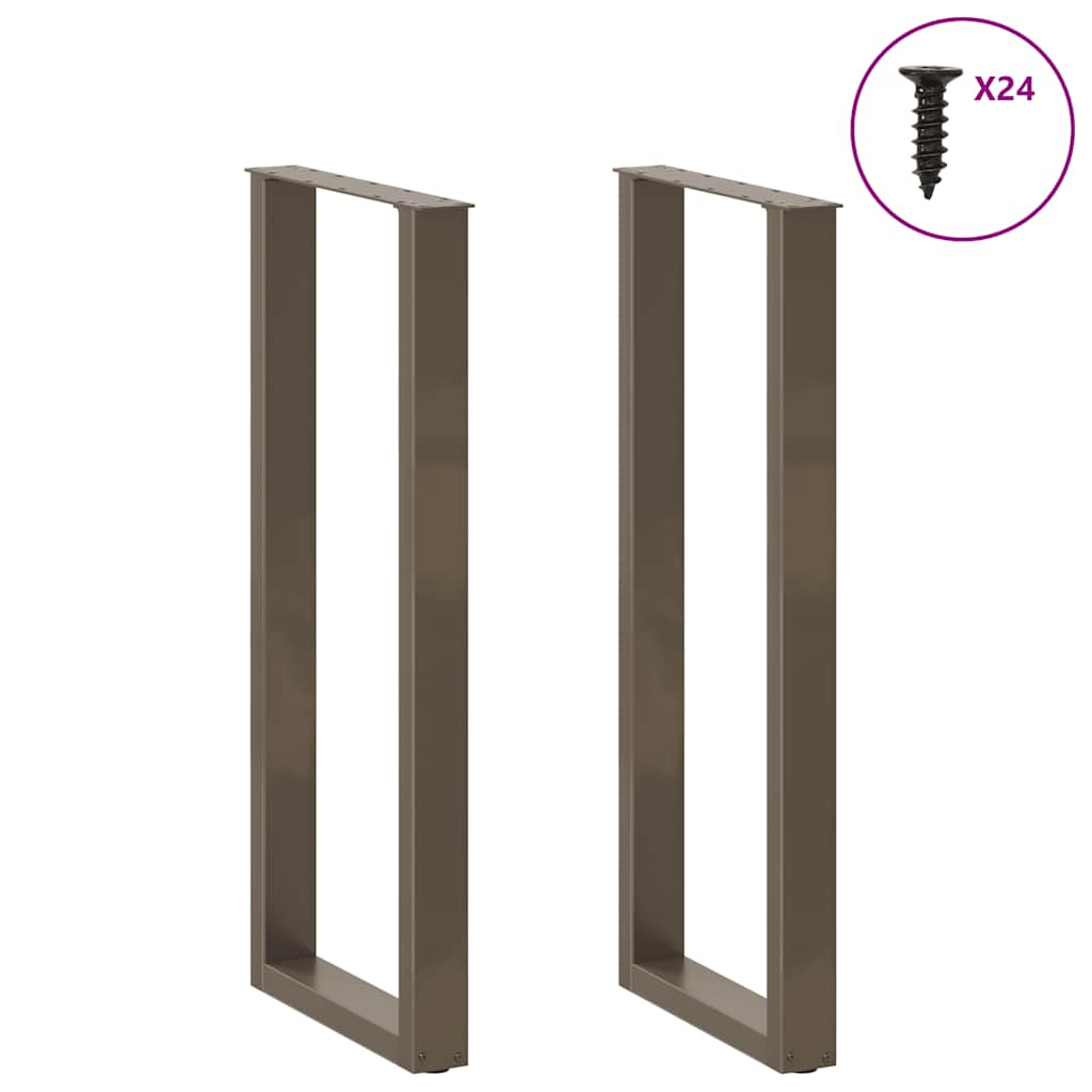 vidaXL Nogi do stołu barowego w kształcie litery U 2 szt. Naturalna stal 50x(110-111) cm Stal