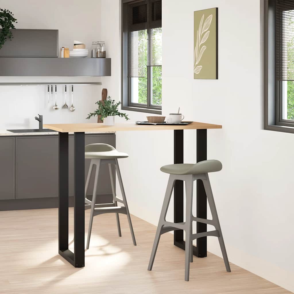 vidaXL Nogi do stołu barowego w kształcie litery U 2 szt. Czarne 60x(110-111) cm Stal