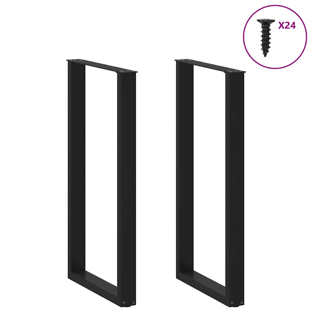 vidaXL Nogi do stołu barowego w kształcie litery U 2 szt. Czarne 60x(110-111) cm Stal