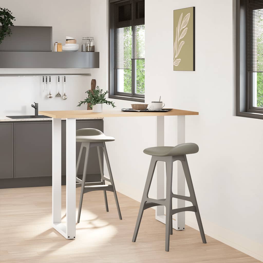vidaXL Nogi do stołu barowego w kształcie litery U 2 szt. Białe 60x(110-111) cm Stal
