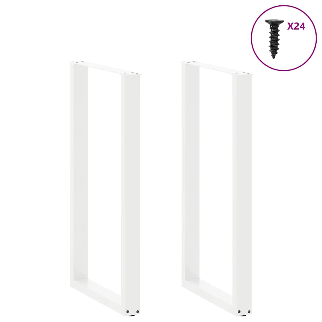 vidaXL Nogi do stołu barowego w kształcie litery U 2 szt. Białe 60x(110-111) cm Stal