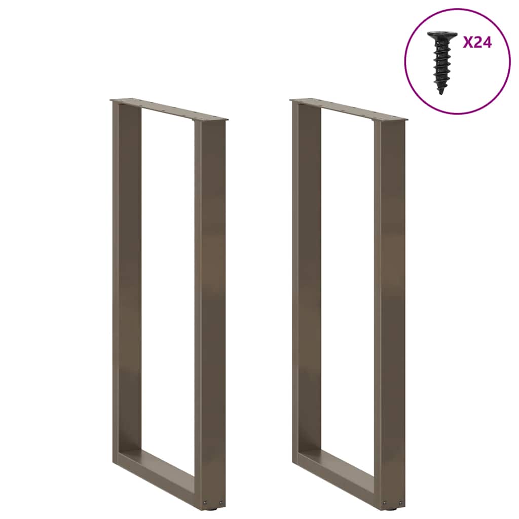 vidaXL Nogi do stołu barowego w kształcie litery U 2 szt. Naturalna stal 60x(110-111) cm Stal