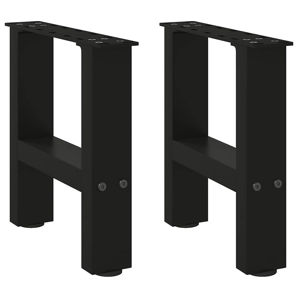 vidaXL Nogi do stolika kawowego czarne 2 szt. 30x(30-31) cm stal