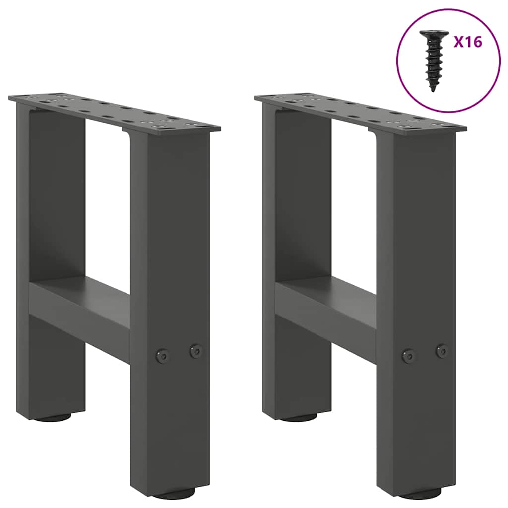 vidaXL Nogi do stolika kawowego Antracyt 2 szt. 30x(30-31) cm Stal