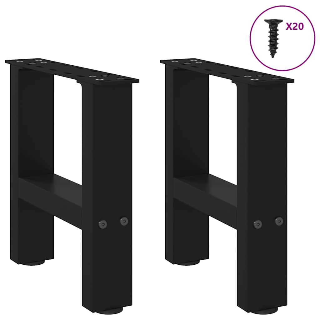 vidaXL Nogi do stolika kawowego czarne 2 szt. 40x(30-31) cm stal