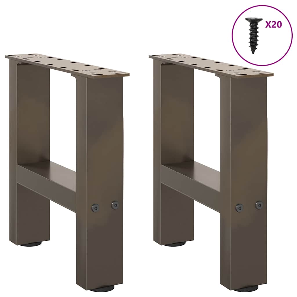 vidaXL Nogi do stolika kawowego Naturalna stal 2 szt. 40x(30-31) cm Stal