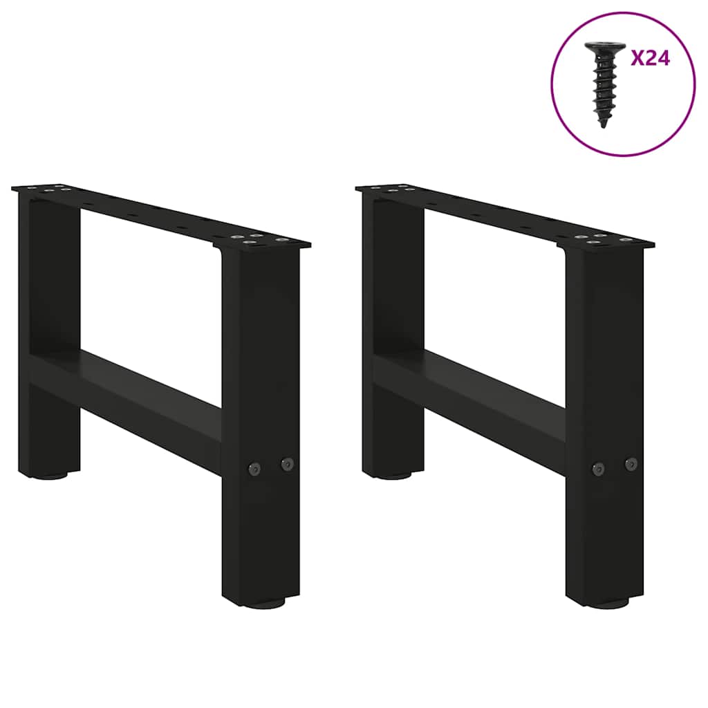 vidaXL Nogi do stolika kawowego czarne 2 szt. 50x(30-31) cm stal