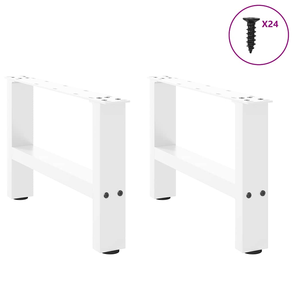 vidaXL Nogi do stolika kawowego Białe 2 szt. 50x(30-31) cm Stal